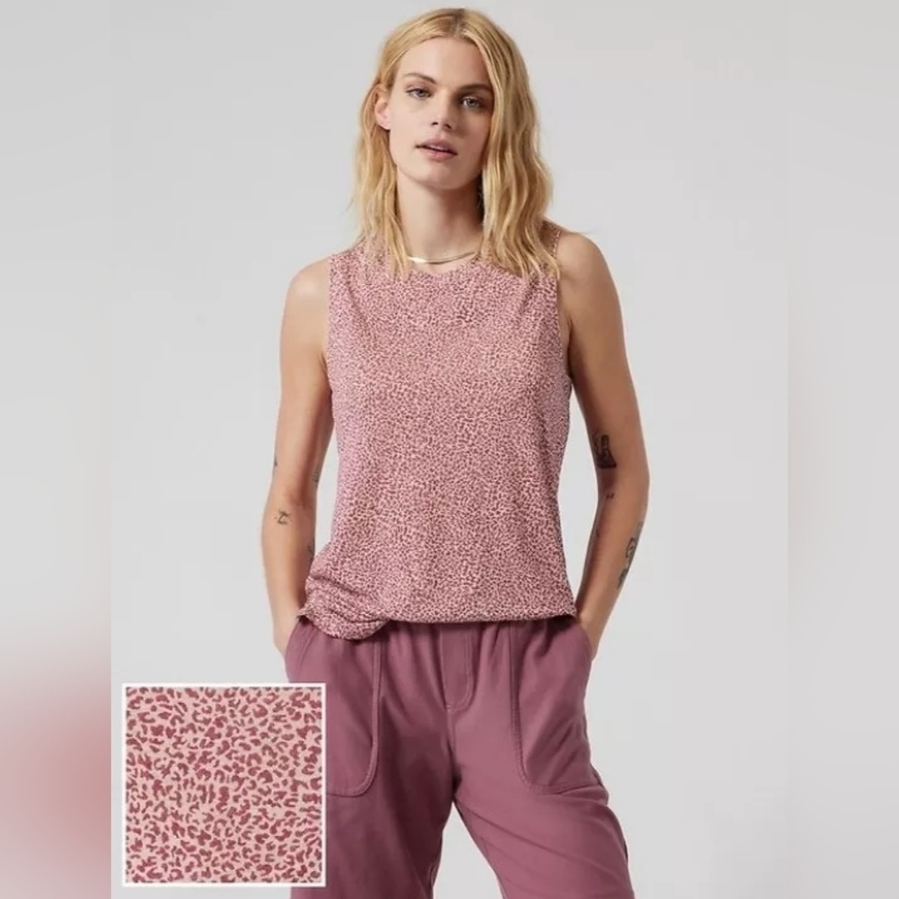 ❤️ NWOT! ATHLETA BREEZY TANK TOP IN MICRO CHEETAH PRINT, XS